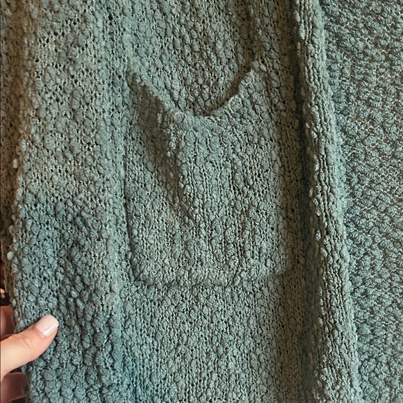 Cozy Aqua Green Textured Women's Sweater - Picture 5 of 13
